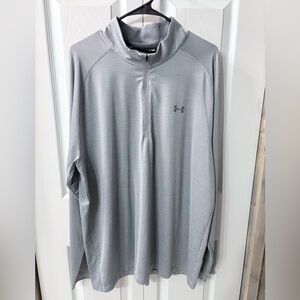 NWOT Under Armour Men's Gray Performance Quarter Zip pullover size 2XL